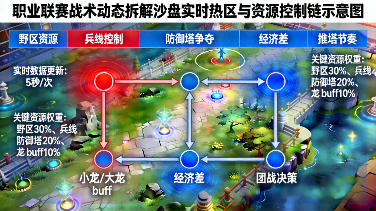职业联赛战术动态拆解沙盘实时热区与资源控制链示意图